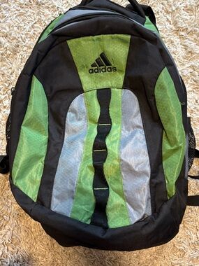 Adidas Prime Green and Gray Athletic Loadspring  Backpack, EUC
